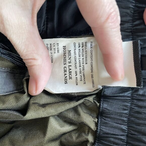 Vintage The North Face Rain Pants Men’s Large Black Waterproof Nylon Ripstop - Picture 9 of 16